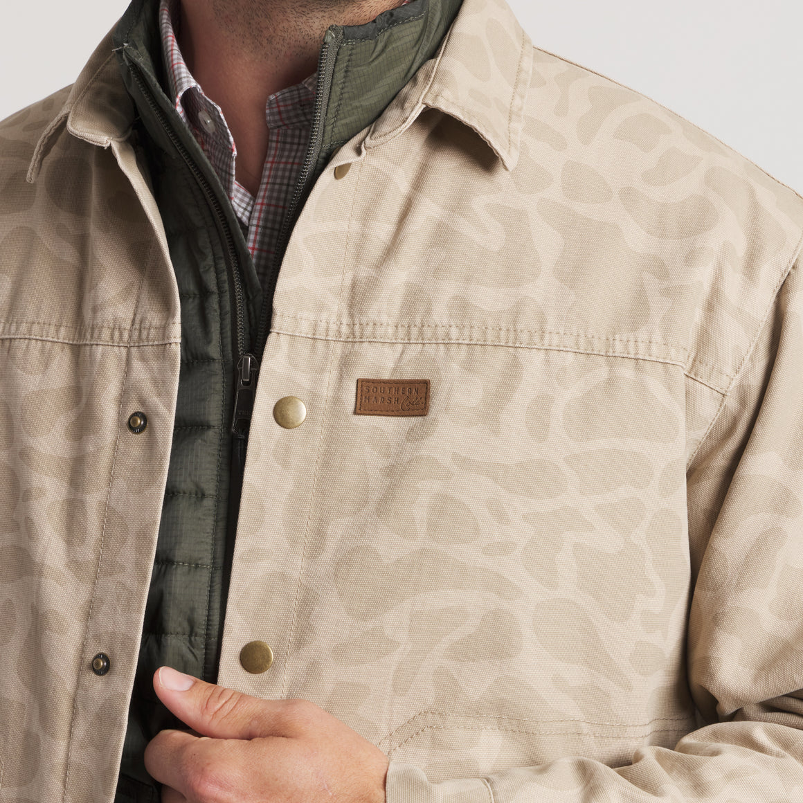 Southern Marsh | Bishop Rugged Canvas Jacket - Camo in Tan