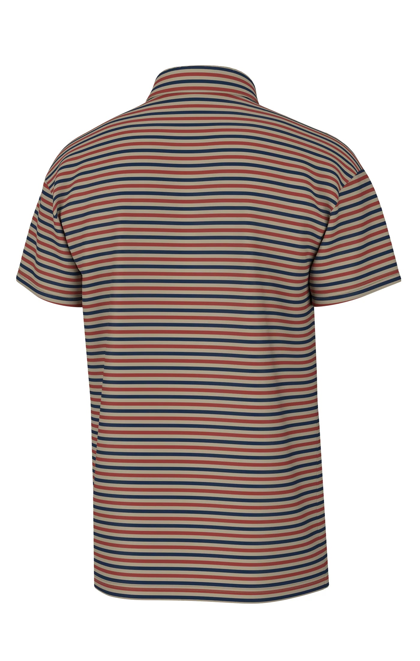 Southern Point | Humphrey Stripe Polo in Red/Navy/Tan