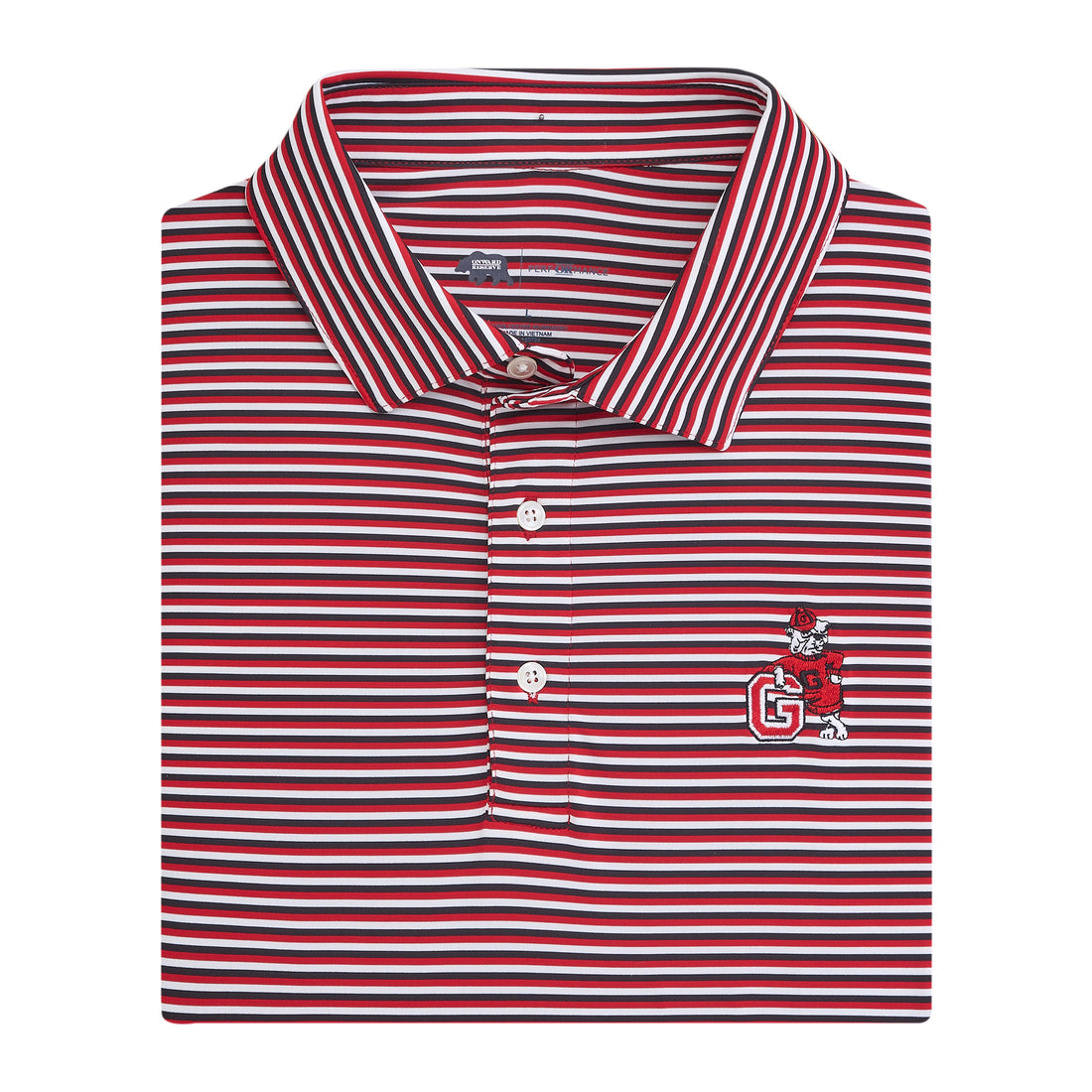Onward Reserve UGA G Dog Tri Stripe Performance Polo in Red