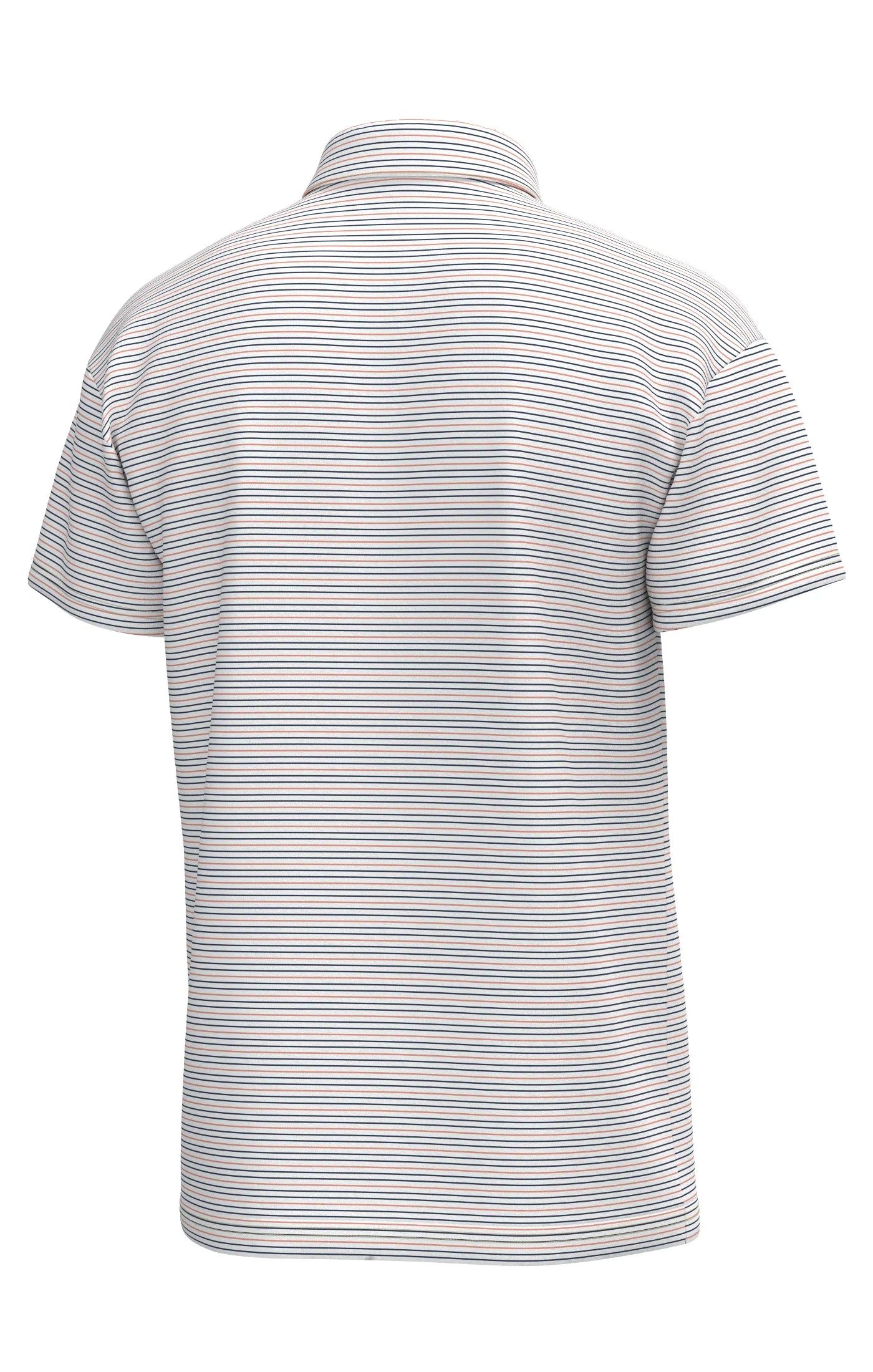 Southern Point | Bayside Stripe Performance Polo in White and Deep Water