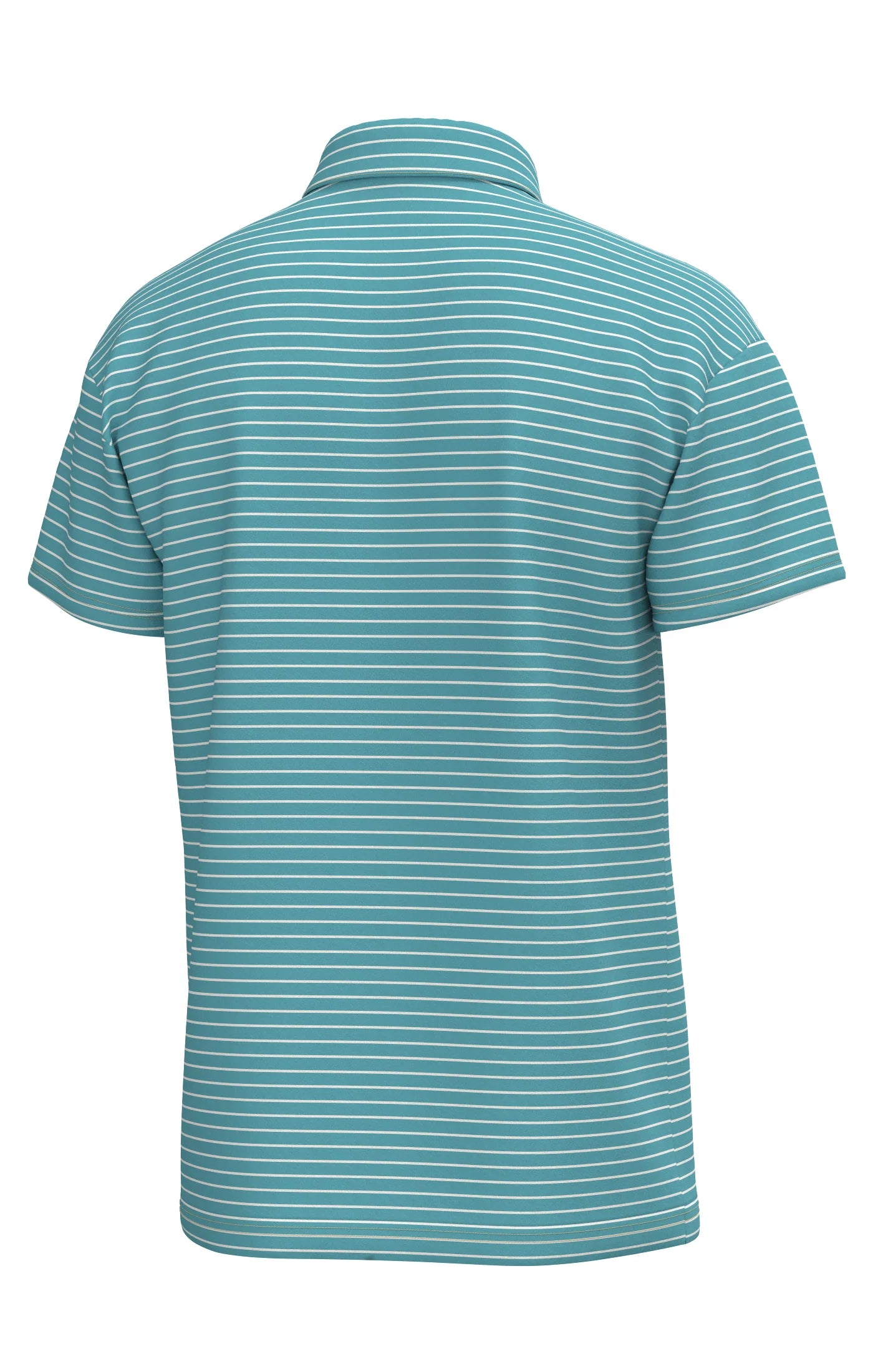 Southern Point | Youth Horizon Stripe Performance Polo in Coastal Water and White