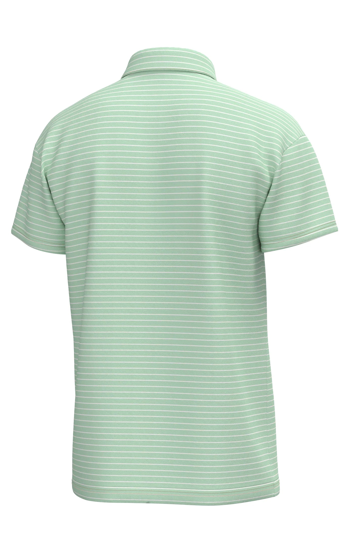 Southern Point | Youth Horizon Stripe Performance Polo in Spring Green and White