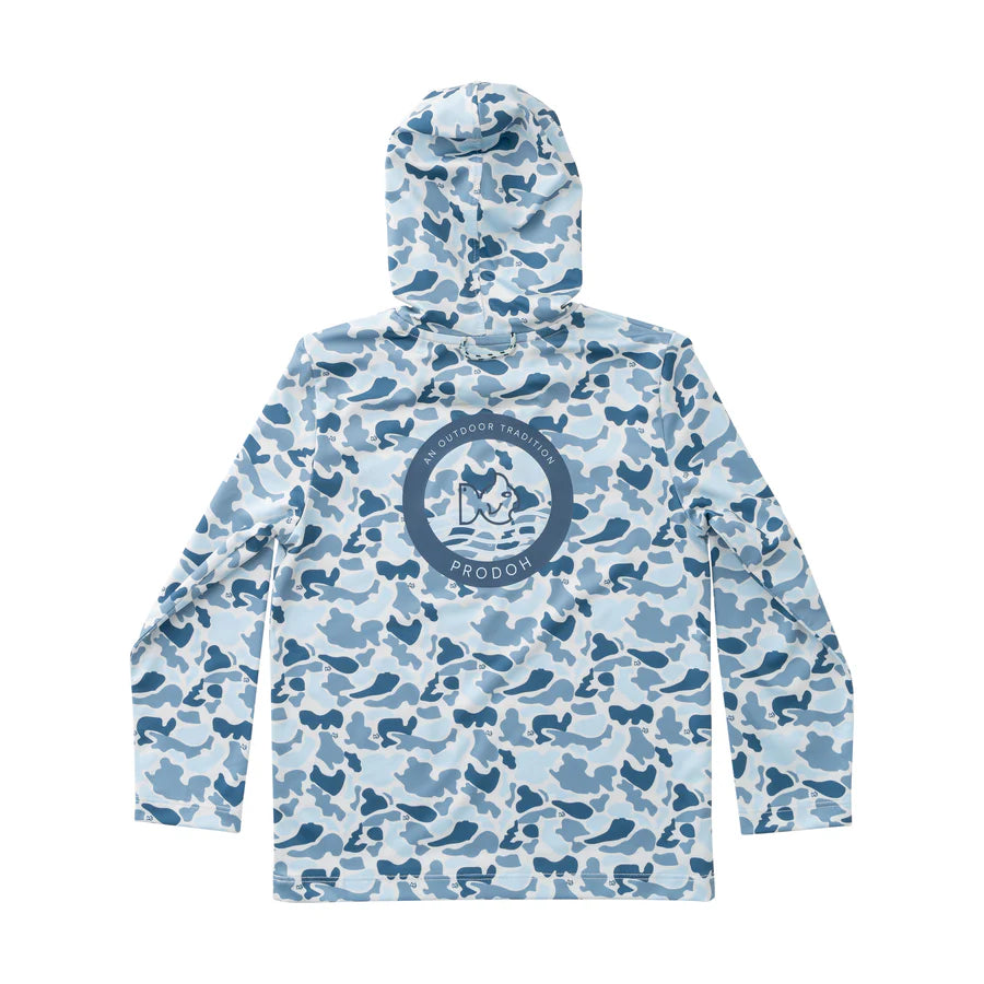 Prodoh Performance Hoodie LS Logo in Blue BP Camo