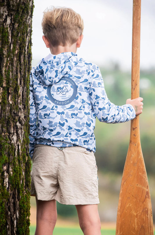 Prodoh Performance Hoodie LS Logo in Blue BP Camo