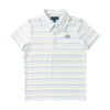 Prodoh | Boys' Short Sleeve Pro Performance Polo in Yellow Pear Windsurfer Stripe