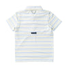 Prodoh | Boys' Short Sleeve Pro Performance Polo in Yellow Pear Windsurfer Stripe