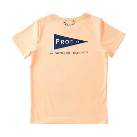 Prodoh | Boy's Pro Performance Short Sleeve T-shirt in Nautical Pennant PRODOH Logo Art