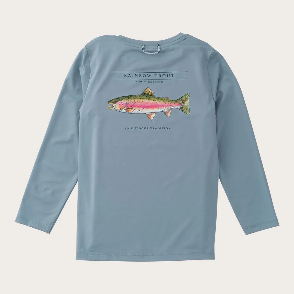 Prodoh | Boys' Performance Long Sleeve Trout T-shirt in Arona Blue