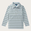 Prodoh | Boys' Long Sleeve Performance Polo in Arona Blue and Camping Green Stripe