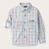 Prodoh | Boys' Long Sleeve Founders Kids Fishing Shirt in Sullivans Island Arona Blue Plaid