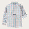 Prodoh | Boys' Long Sleeve Founders Kids Fishing Shirt in Sullivans Island Arona Blue Plaid