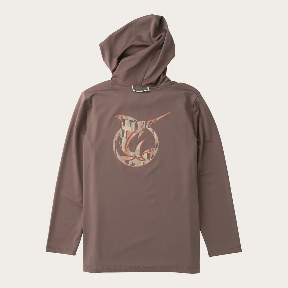 Prodoh | Boys' Pro Performance Hoodie in Coffee Quartz Brown with Camo Logo