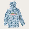 Prodoh | Boys' Pro Performance Hoodie in Coastal Blues Camo with Rainbow Trout Art