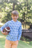 Prodoh | Boy's Pro Performance Hoodie T-shirt in Blue Camo Logo Print