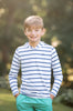 Prodoh | Boy's Pro Performance Hoodie T-shirt in African Pompano Stripe Art