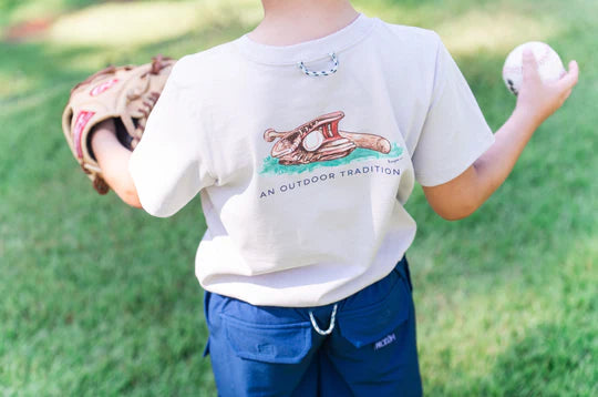 Prodoh | Boy's Cotton Short Sleeve T-shirt in Baseball Glove Art