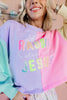 Brianna Cannon Easter is for Jesus Color Block Sweatshirt