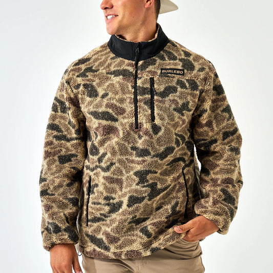Burlebo Sherpa - Quarter Zip in Rocky Mountain Camo