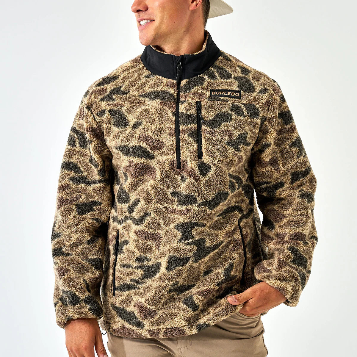 Burlebo Sherpa - Quarter Zip in Rocky Mountain Camo