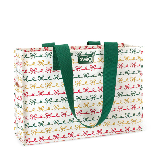 CHRISTMAS BOWS Large Reusable Gift Bag