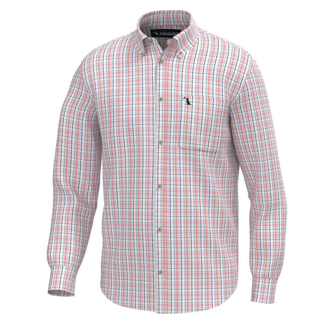 Local Boy | Buffkin Dress Shirt in Spearmint/Plum/Pink