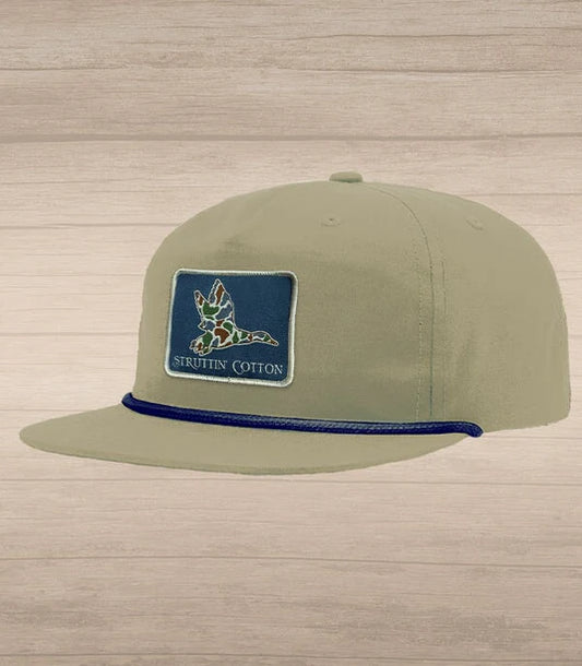 Struttin Cotton | Old School Mallard Patch Rope Hat on Khaki
