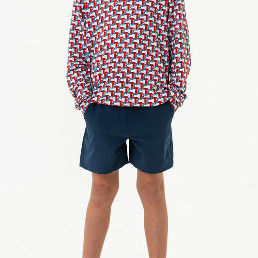 Burlebo | Youth Everyday Shorts in Deep Water Navy with Mayan Pocket
