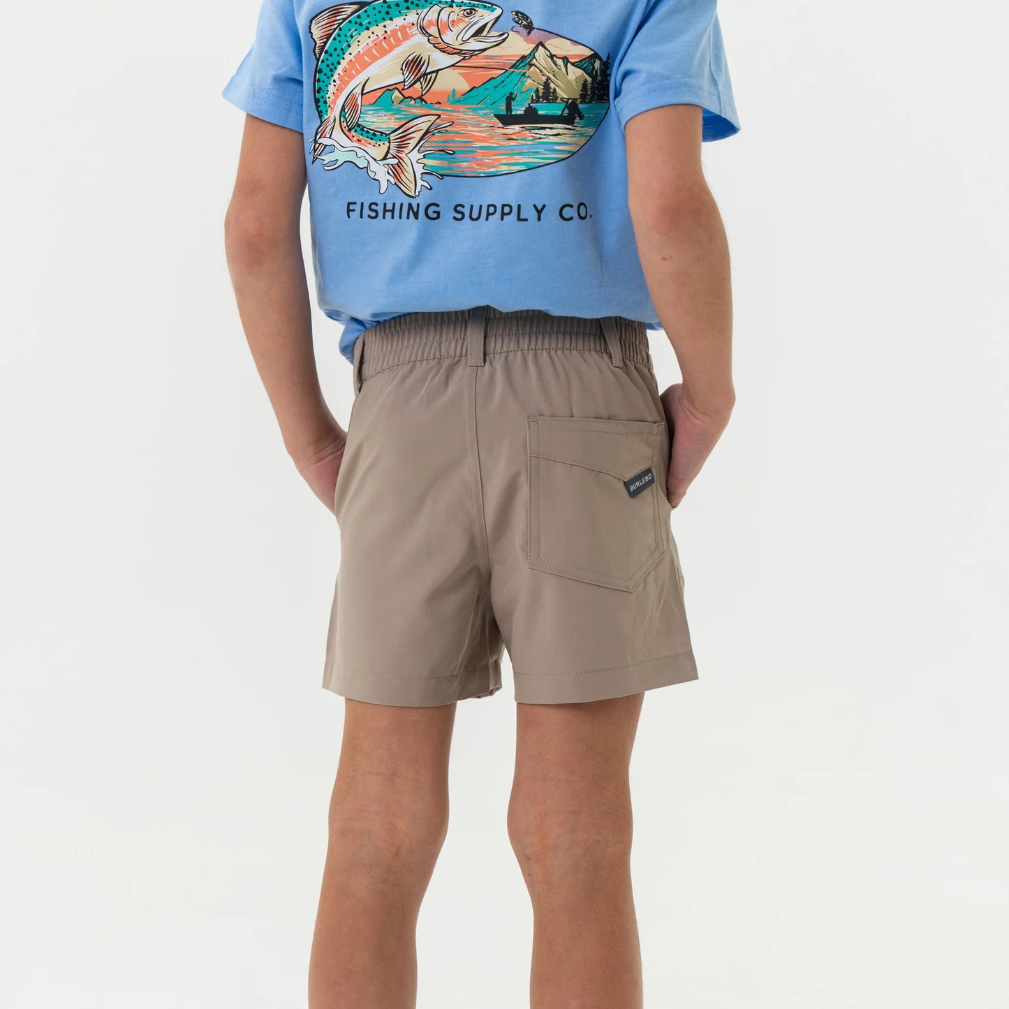 Burlebo | Youth Everyday Shorts in Cobblestone Khaki with Duck Hunt Pocket