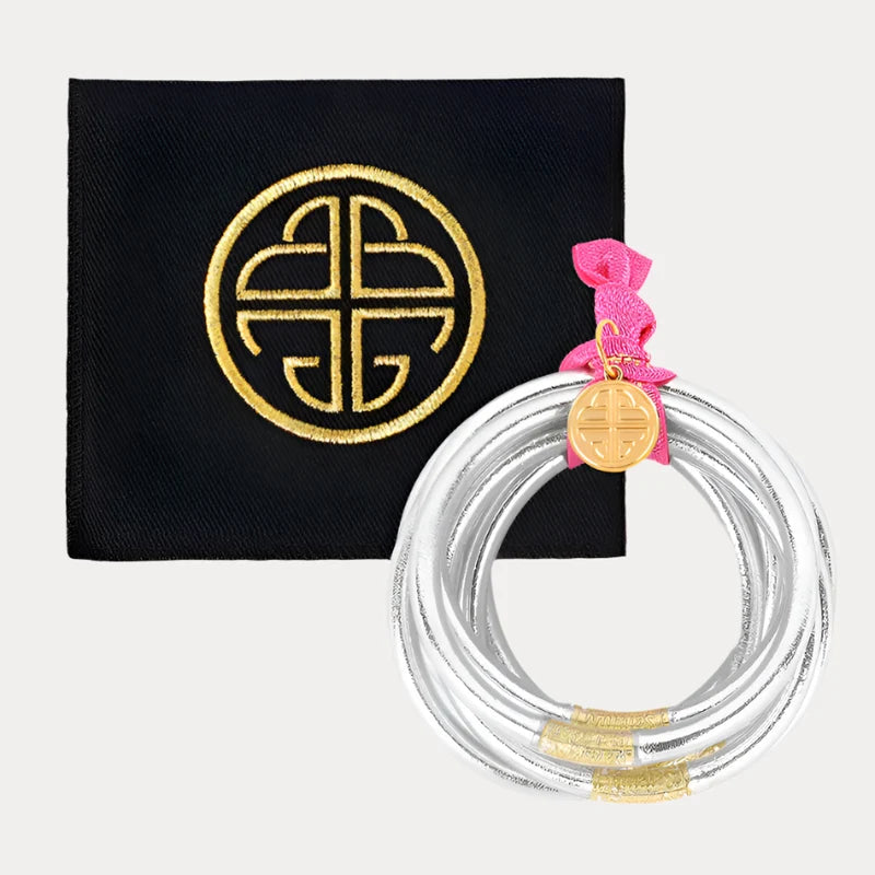 BuDha Girl | Silver All Weather Bangles (Set of 6)