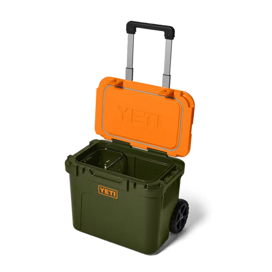 Yeti | Roadie 32 Wheeled Cooler in Olive/King Crab Orange