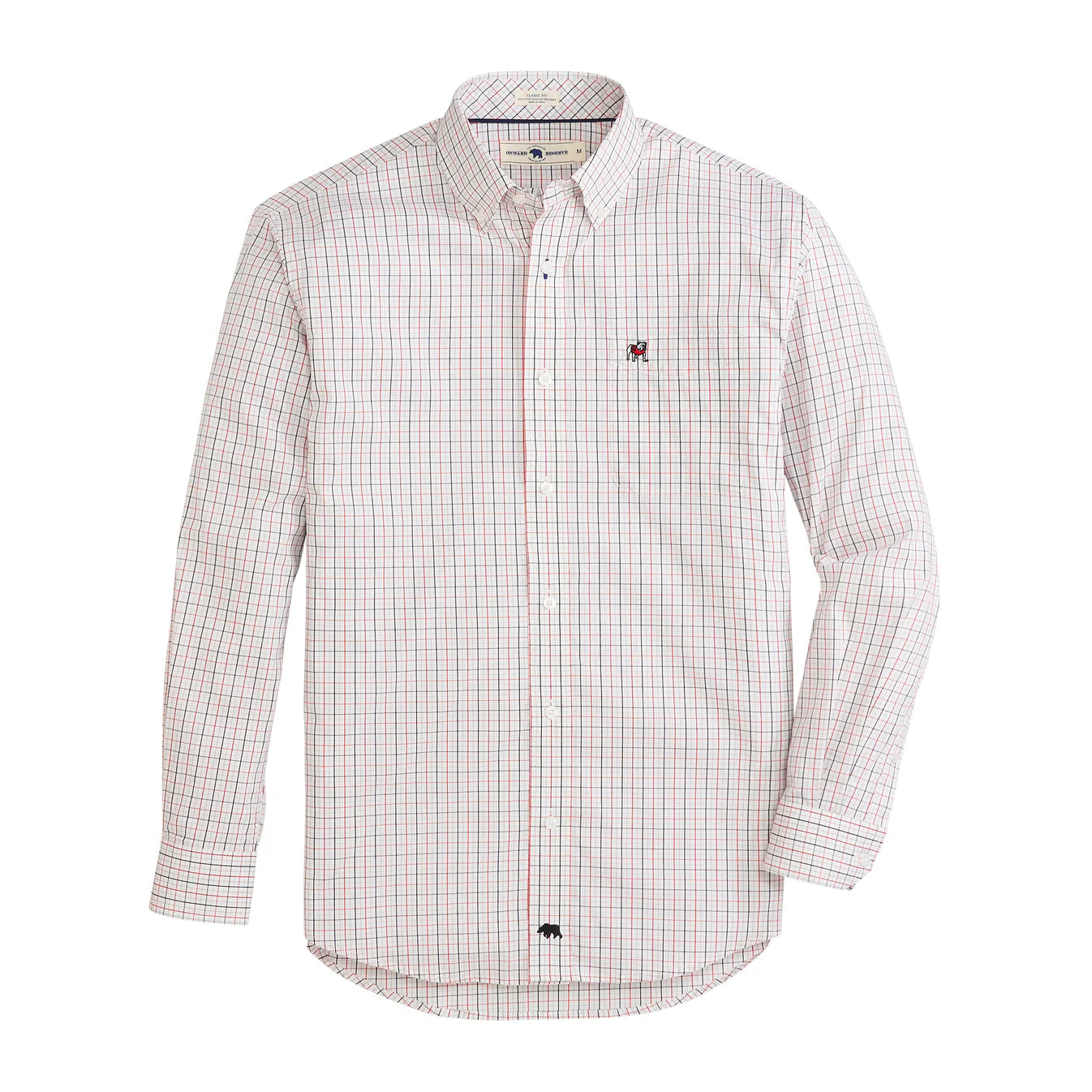 Onward Reserve Standing Bulldog Tattersall Classic Fit Quad Woven - Red