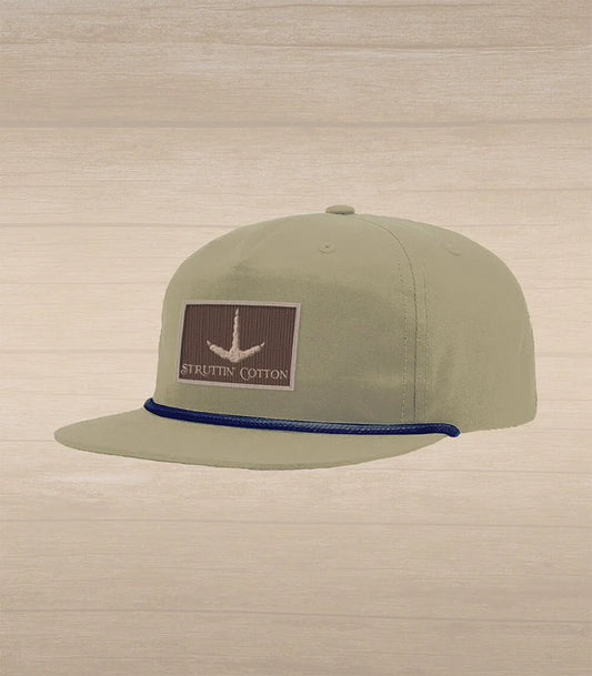 Struttin Cotton | Turkey Track Patch Rope Hat in Khaki
