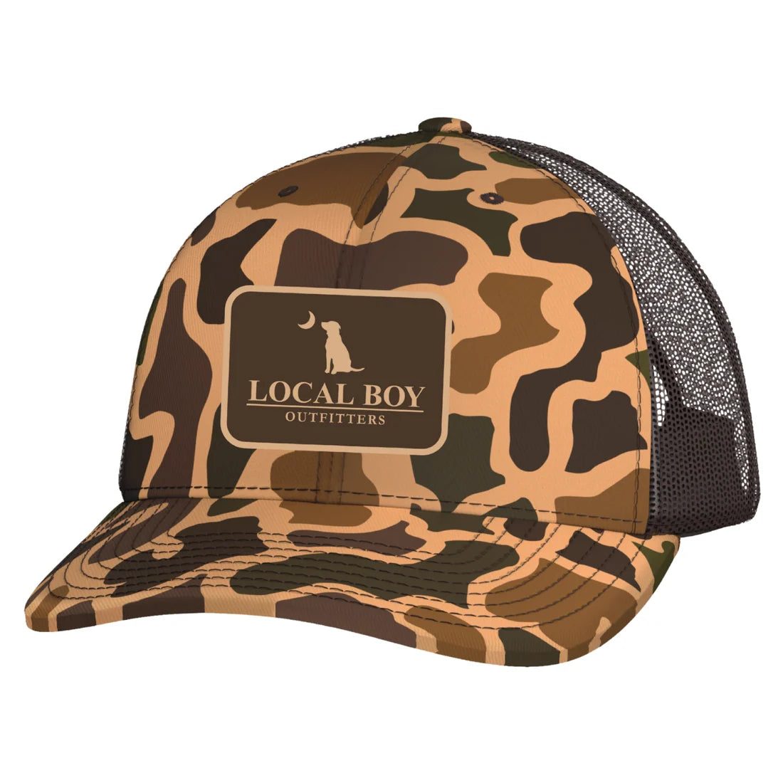 Local Boy | Pocket Patch Trucker Hat in Old School Camo