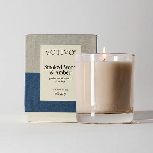 Votivo | Smoked Wood & Amber 10 oz. Signature Candle
