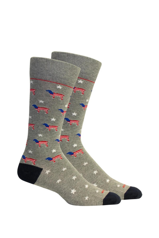 Brown Dog Red White & Beau Socks in Heather grey