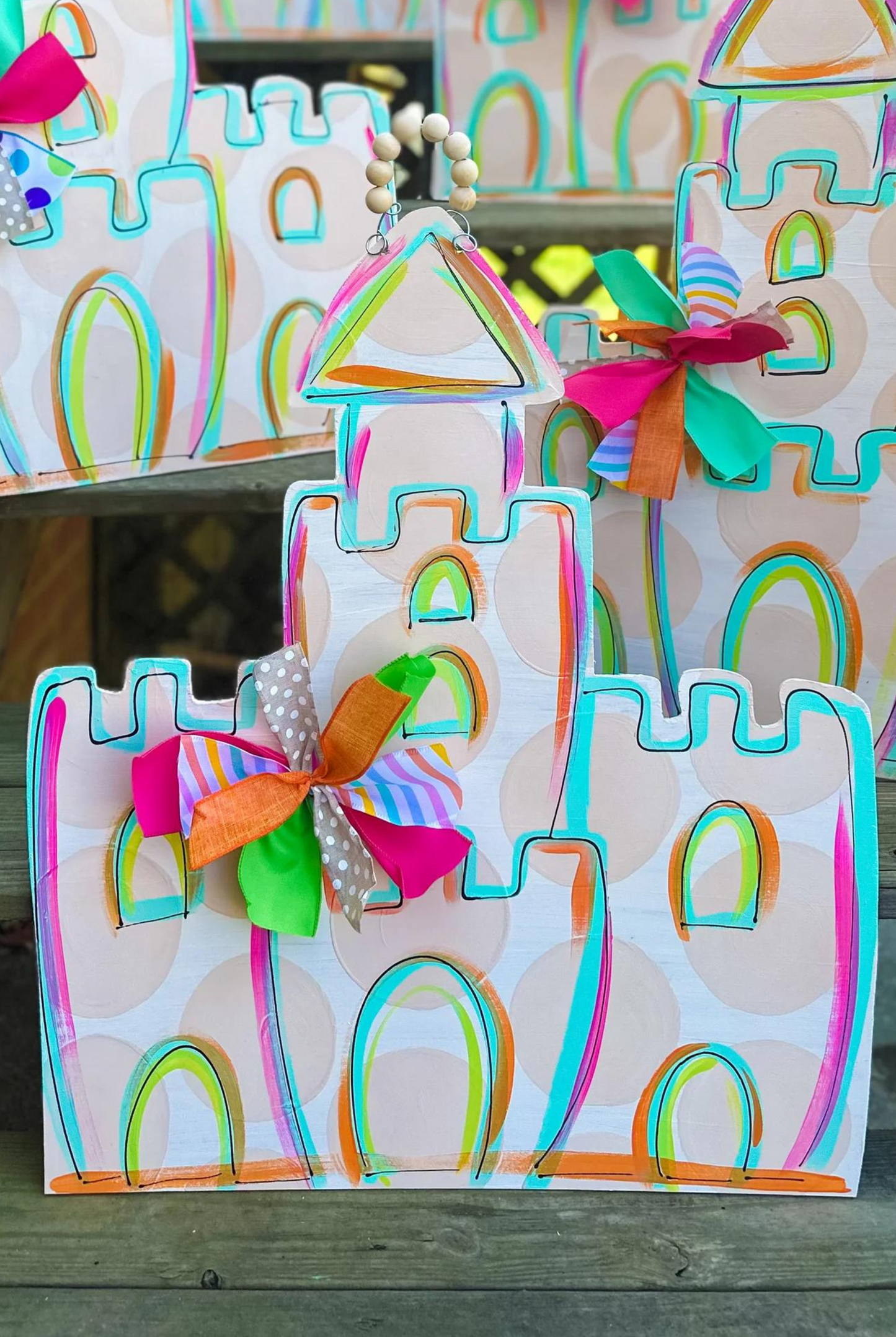 Bright Sandcastle Door Hanger