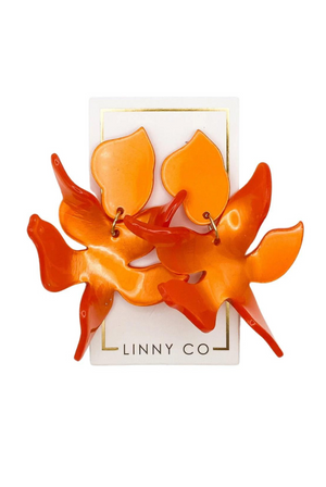 Flora Earrings in Metallic Orange