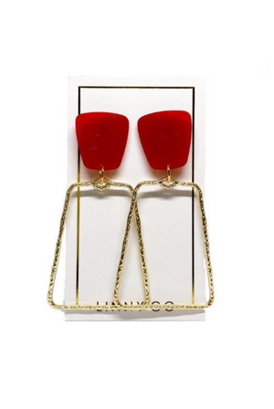 Kaelyn Earrings in True Red