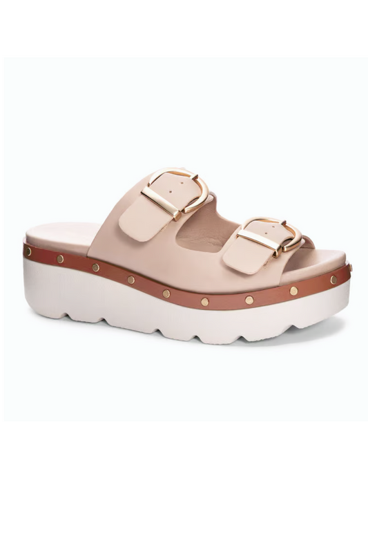 Surf's Up Platform Sandal in Beige