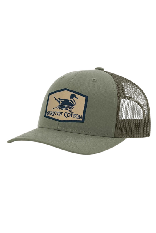 Struttin Cotton Pintail Patch Hat in Loden