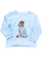 Light Blue Doodle Dog Long Sleeve T-Shirt