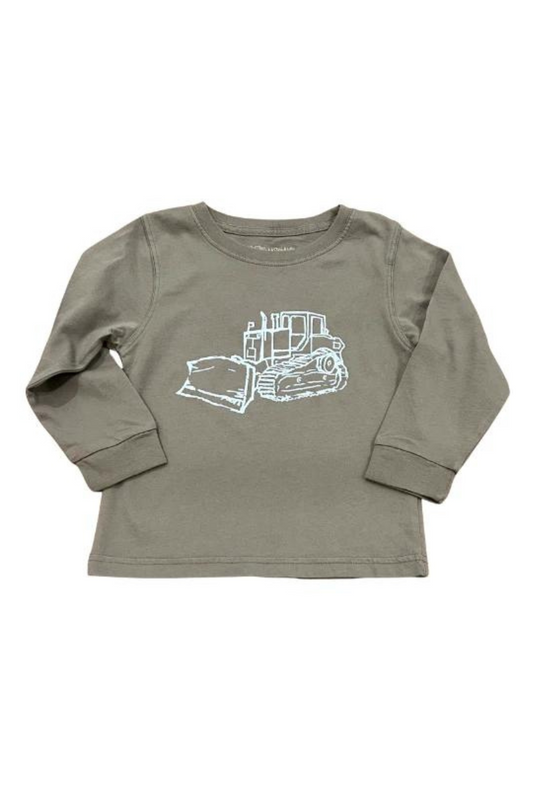 Gray Bulldozer Long Sleeve T-Shirt