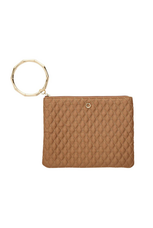 Big O Bracelet Pouch in Caramel Quilted