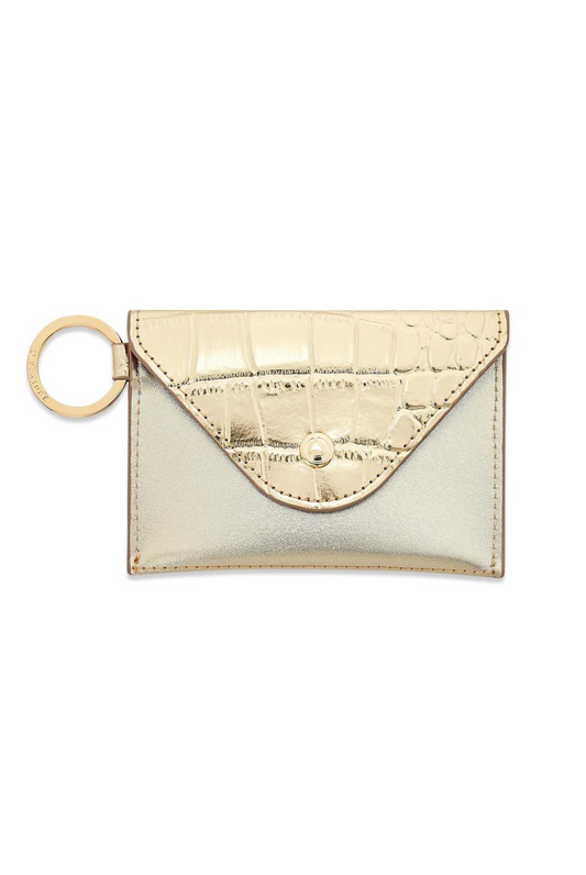 Oventure Keychain Wallet in Gold Leather