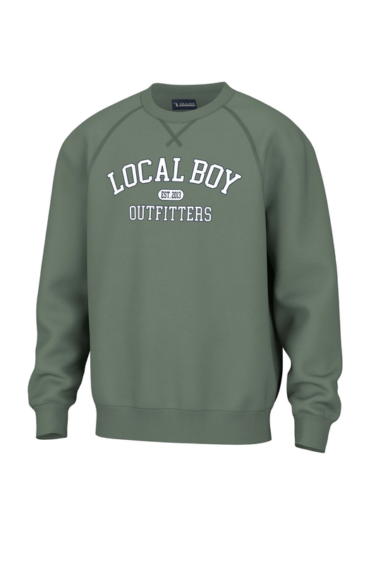 Local Boy Cotton Crewneck in Dusty Green