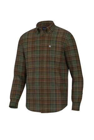 Local Boy Frazer Stretch Flannel in Rust/Green/Brown