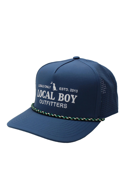 Local Boy Youth Simple Text Perf Rope Hat