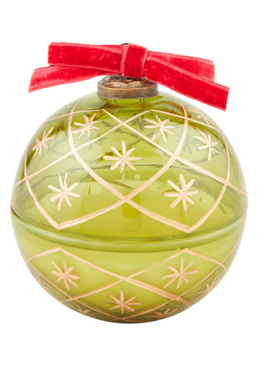 Green Glass Ornament Candle