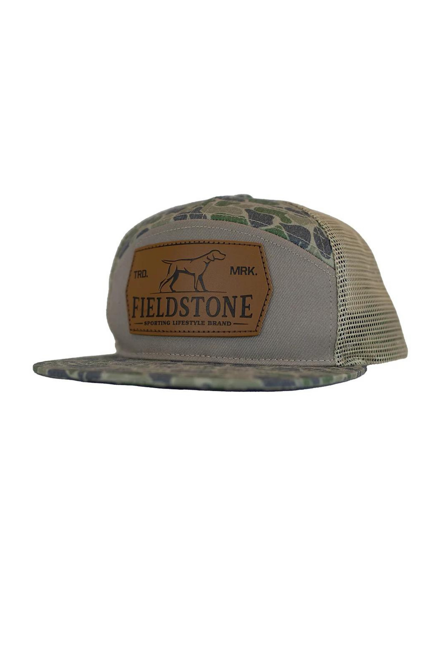 Fieldstone Backwoods Camo Leather Patch Hat