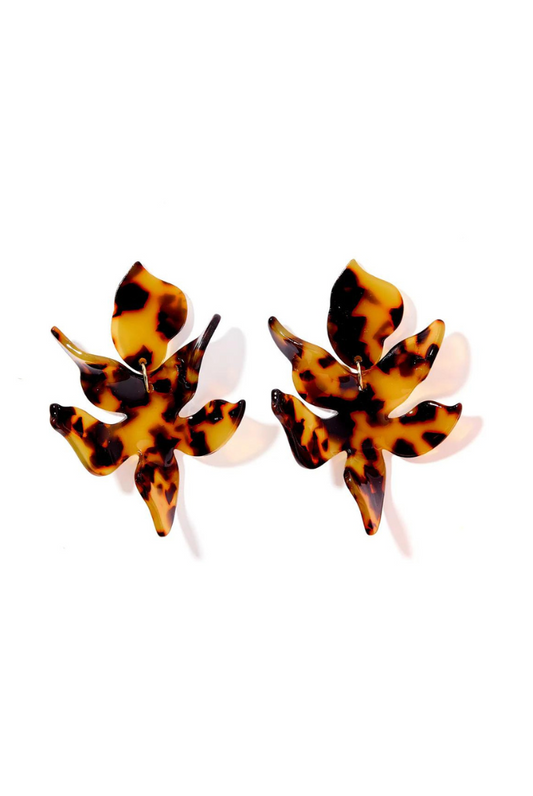 Flora Earrings in Brown Tortoise